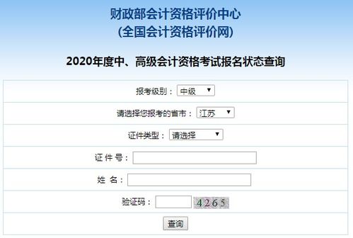 2020年江苏中级会计师报名状态查询入口